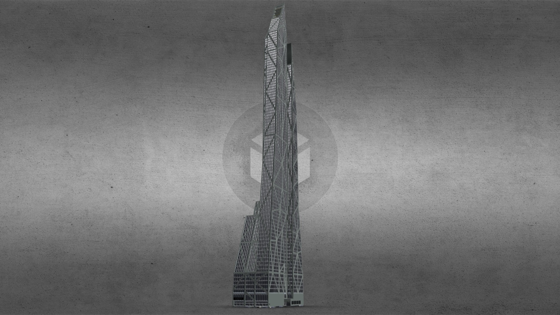 3D model 53W53 – Glass Tower – New York - This is a 3D model of the 53W53 - Glass Tower - New York. The 3D model is about a tall metal tower.