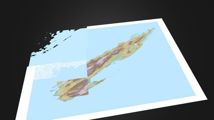 Isle Royale 3D Perspective Map 3D Model