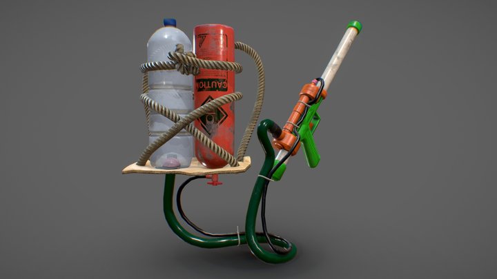 Post apocalyptic DIY Watergun 3D Model