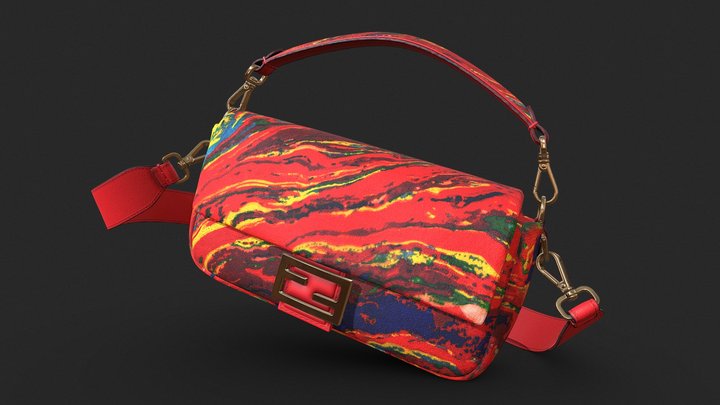 FENDI_BAG_BAGUETTE_RED 3D Model