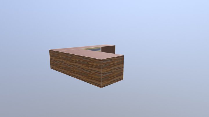 Reclaimed Wood Front Desk / Reception 3D Model