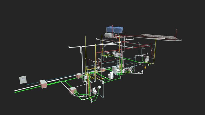 Hidrossanitário - Residência Duplex Alto Padrão 3D Model