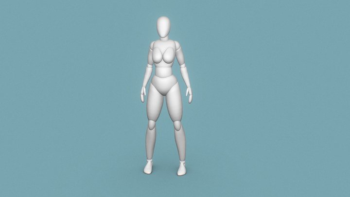 Female Body blockout 3D Model