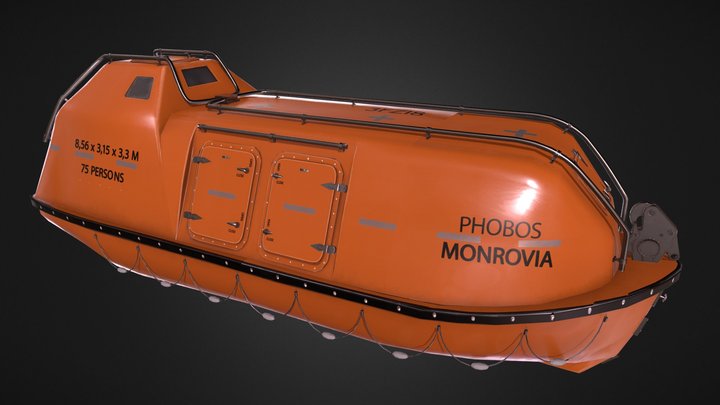 Lifeboat Type JYN85 - Realistic Model 3D Model