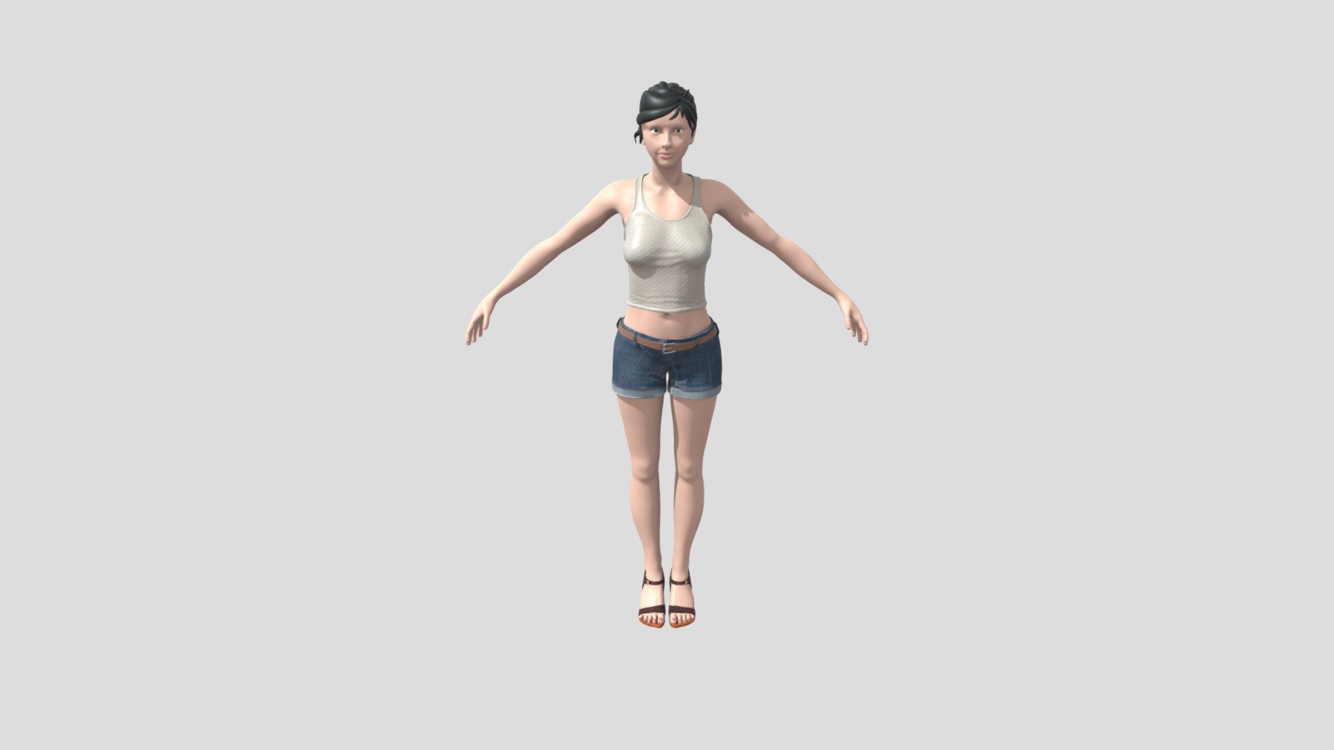 Young woman. T-posed