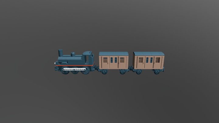 steam train (wagons) 3D Model