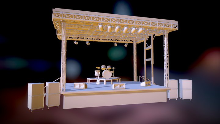 Pop-up Concert Stage 3D Model
