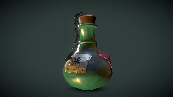 [Sea of Thieves] Kraken Quest Bottle 3D Model