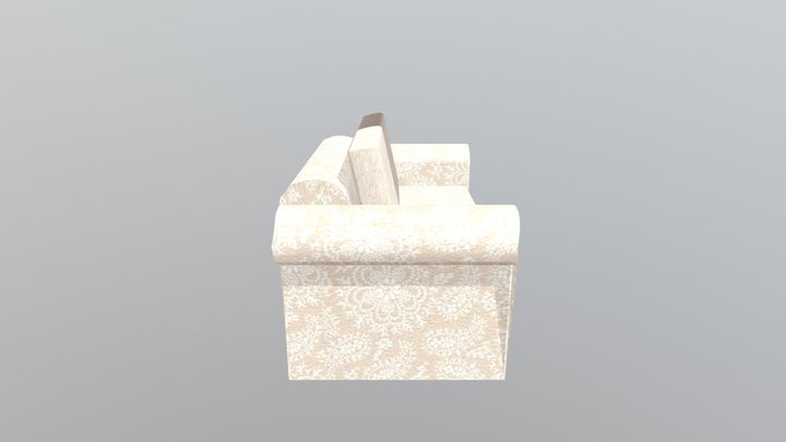 White Couch Small 3D Model