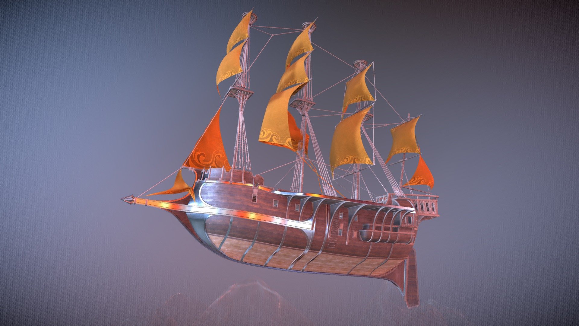 Flying ship animated (22s.)