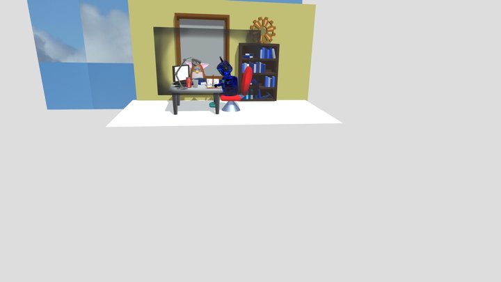 Concept Art Susan Blue Robot Entry 3D Model