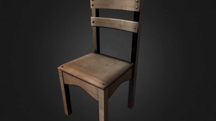 Wood Chair 1 3D Model