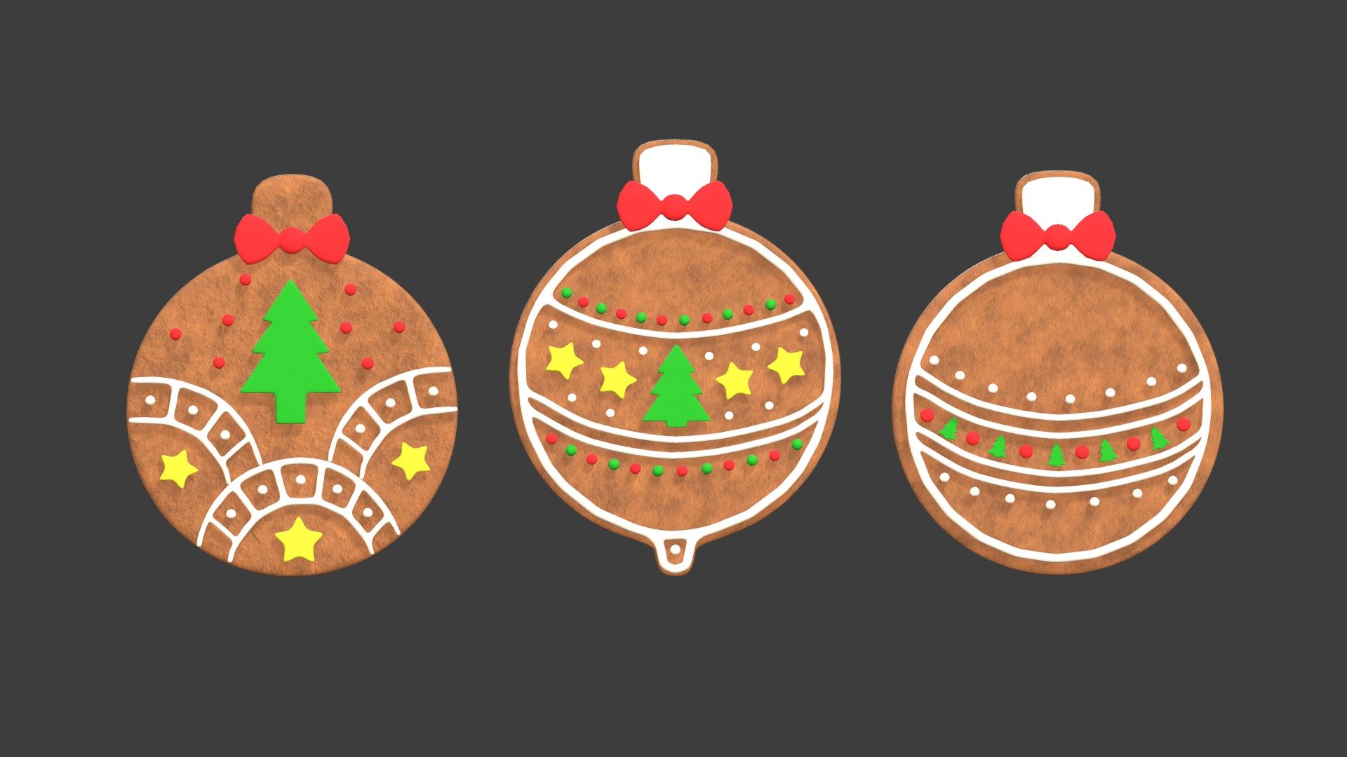 Gingerbread Christmas Cookie 5 - Ornaments - Buy Royalty Free 3D model ...