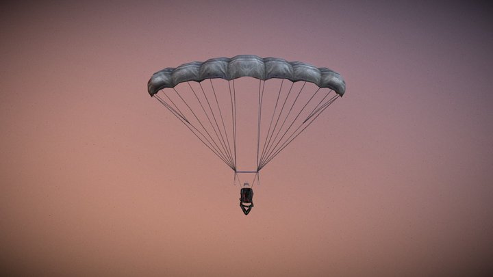 Parachute – with Opening Animation & Backpack 3D Model