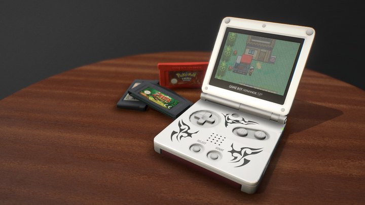 Game Boy Advance SP Tribal 3D Model