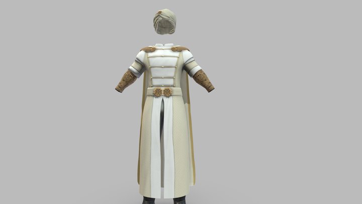 SAVE Full Ottoman Prince Sultan Outfit Costume 3D Model