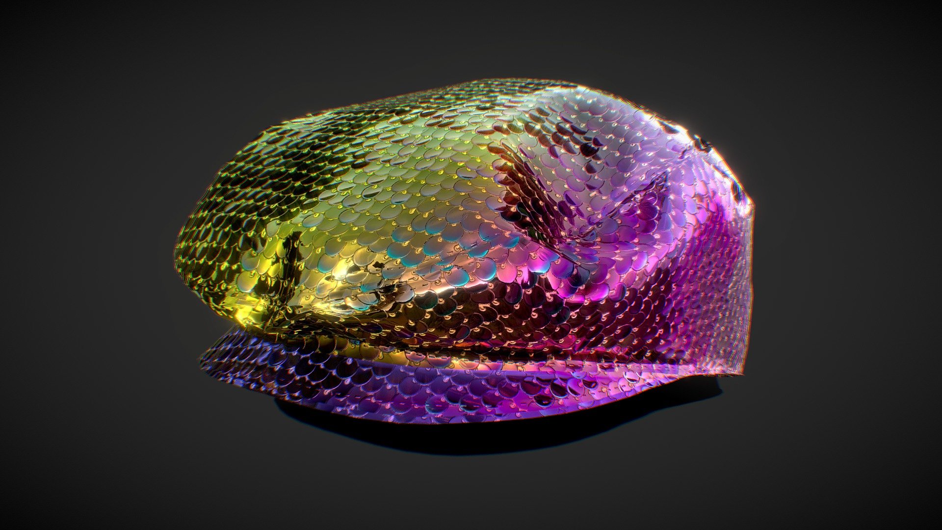 sequin flat cap