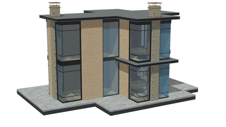 Modern luxury villa house building – Modello 3D gratuito STL