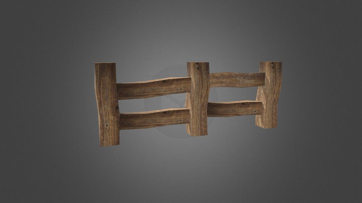 Wood Fence Low Poly 3D Model