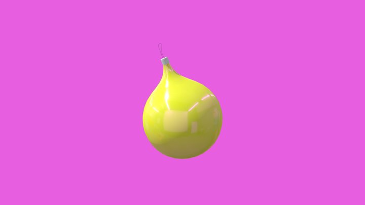 Christmas tree toy yellow ball 3D Model
