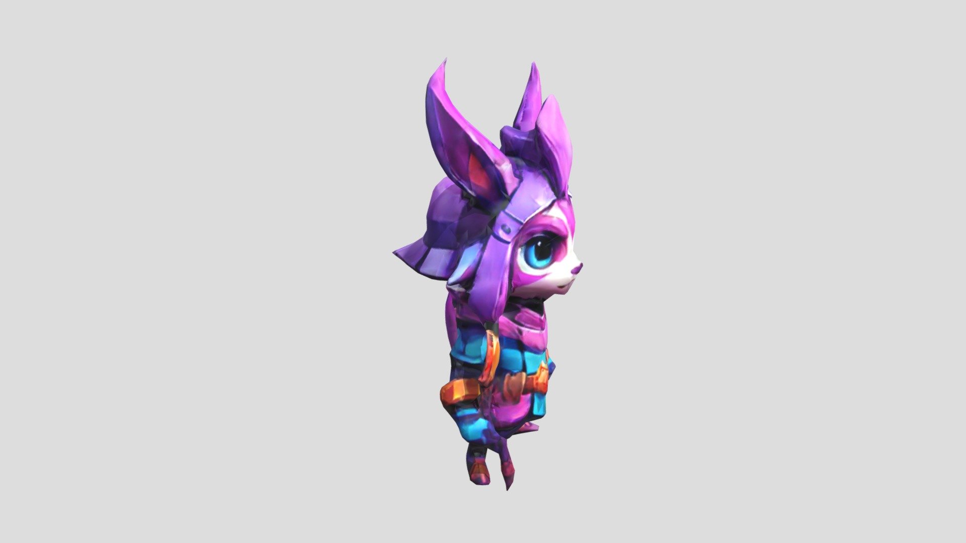 A cute bunny rabbit character dressed in blue an - Download Free 3D ...