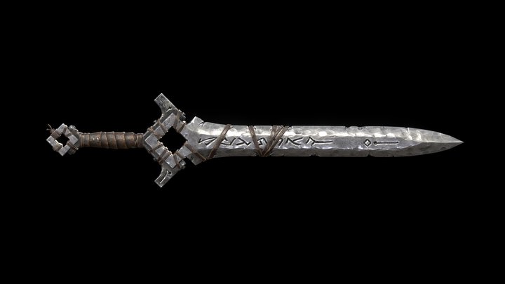 old_rune_sword_OBJ 3D Model