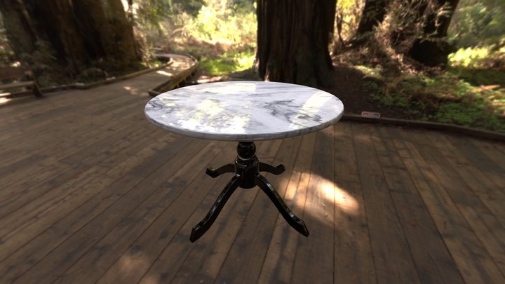 Rounded-marble_table 3D Model