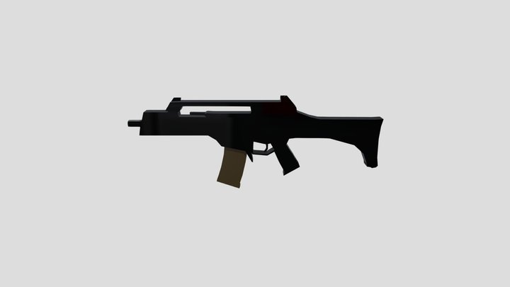 Low poly rifle 3D Model