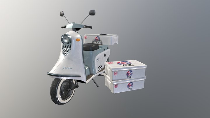 Fish Delivery Moped 3D Model