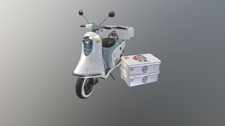 Fish Delivery Moped 3D Model