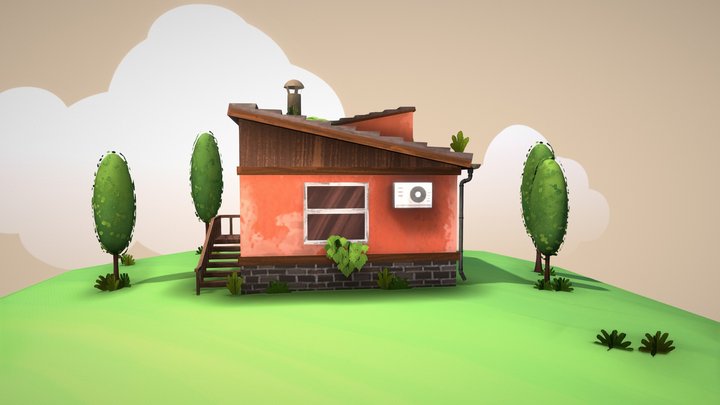 Little house on the hill 3D Model