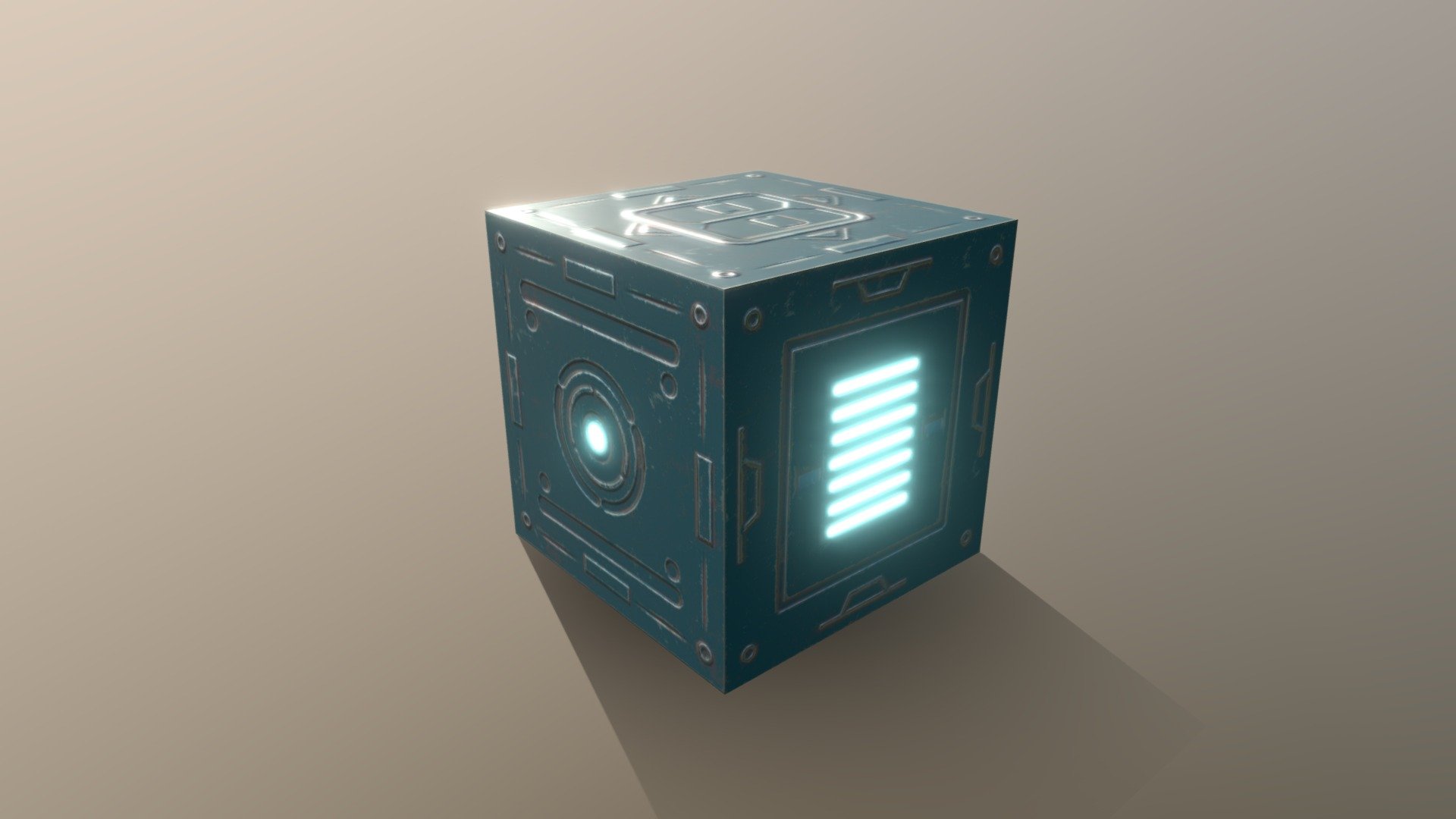 Scifi Crate Low Poly Game Asset Textured