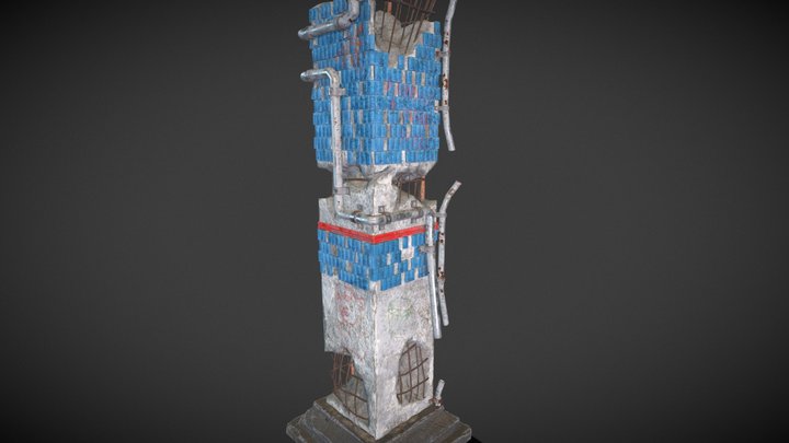 Post Apocalipsis Subway Column 3D Model