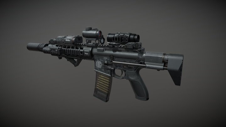Sig516 Assault Rifle 3D Model