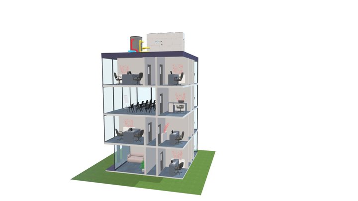 Air to water heat pump solution 3D Model