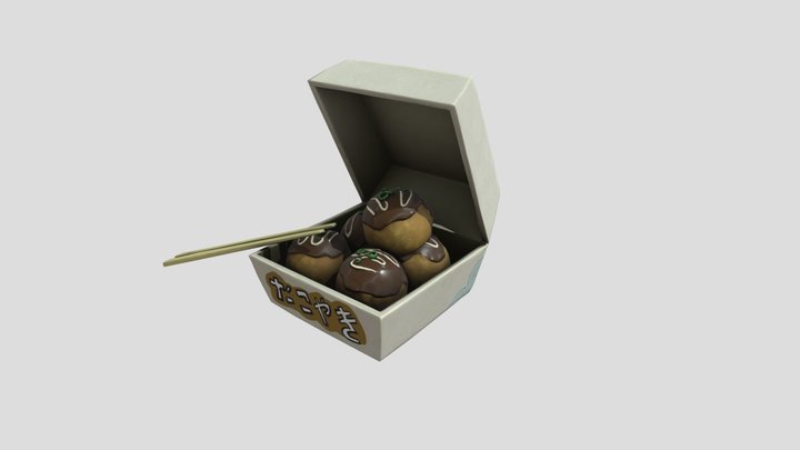 [Weekly Challenge - 4] Takoyaki street food 3D Model