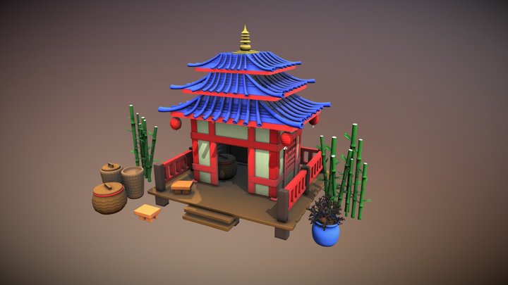 Japanese Hut 3D Model