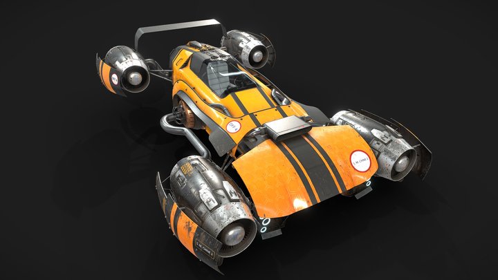 Sport flying car 3D Model