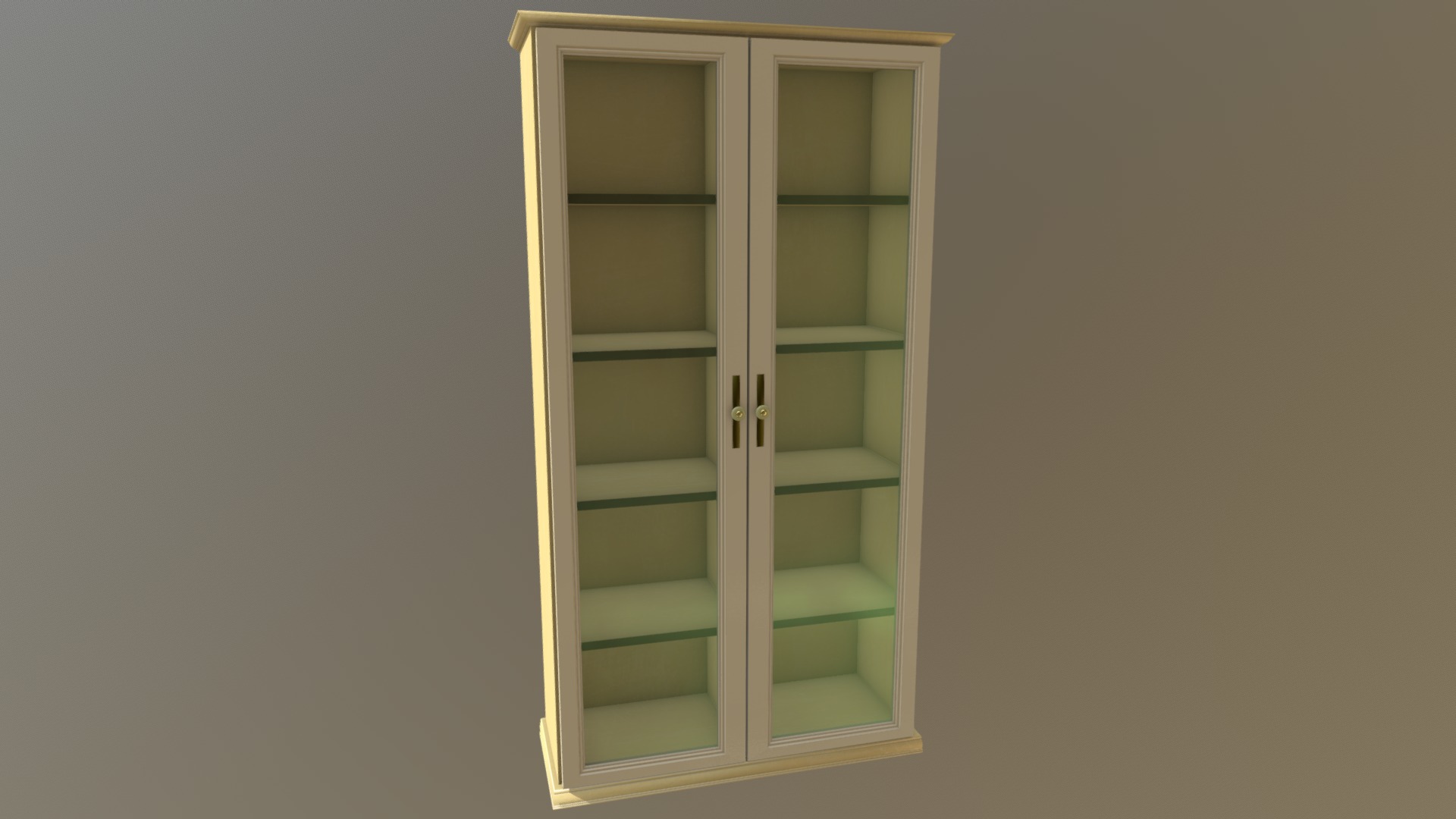 3D model Bookshelf (fasad glass) - This is a 3D model of the Bookshelf (fasad glass). The 3D model is about a glass cabinet with a glass door.