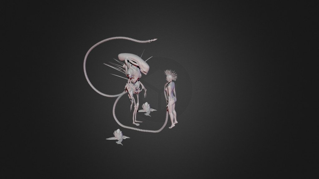 Alien - 3D model by L.Oc 3d Printing (@arqlpires) [2a20467] - Sketchfab