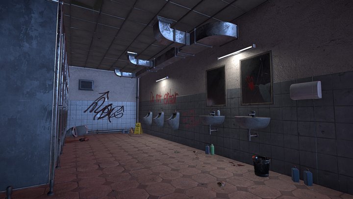 Horror Restroom 3D Model