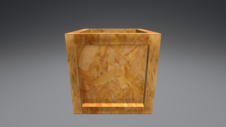 Open Crate-wood 3D Model