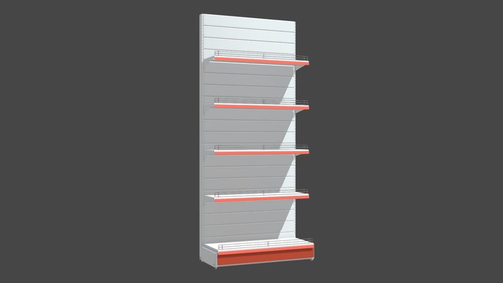 Market shelf white 3D Model
