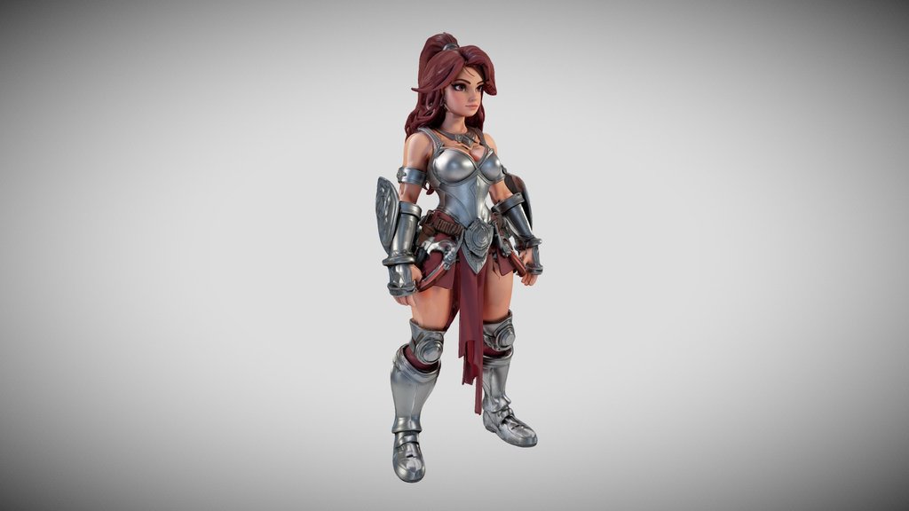 Redhead Princess Warrior Detailed
