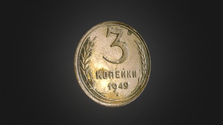 3 Kopecks of the Year 1949 3D Model