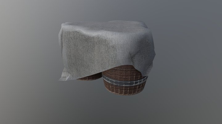 Barrels With Cloth 3D Model