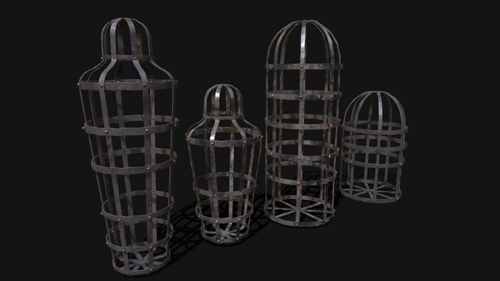 Medieval Iron Cages 3D Model