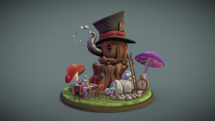 The Mad Hatter's Treehouse 3D Model