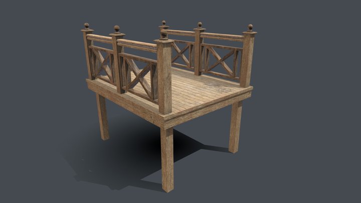 Wooden Bridge 3D Model