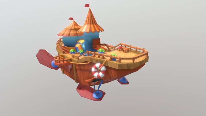 Fantasy ship 3D Model
